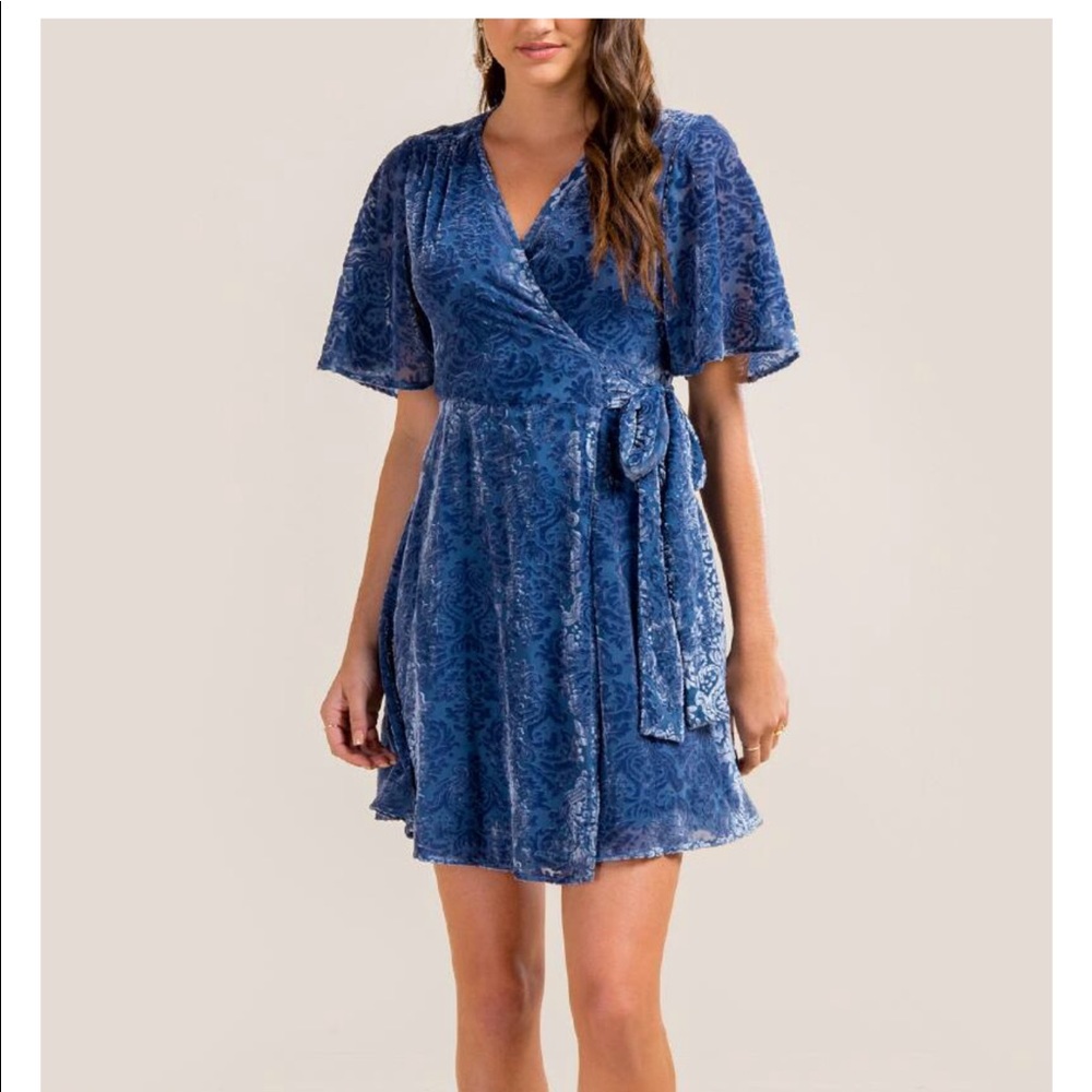 Blue Tie Front Dress